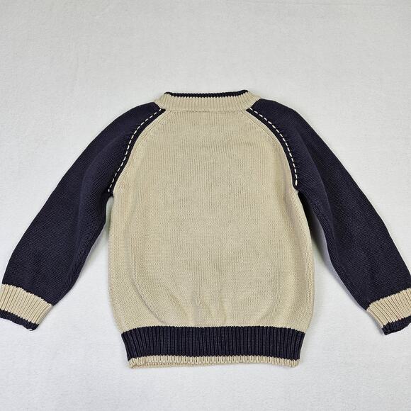 Vintage 90s Gymboree Varsity Sweater Boys Size 3 Letterman 100% Cotton Knit Crew - Picture 2 of 8